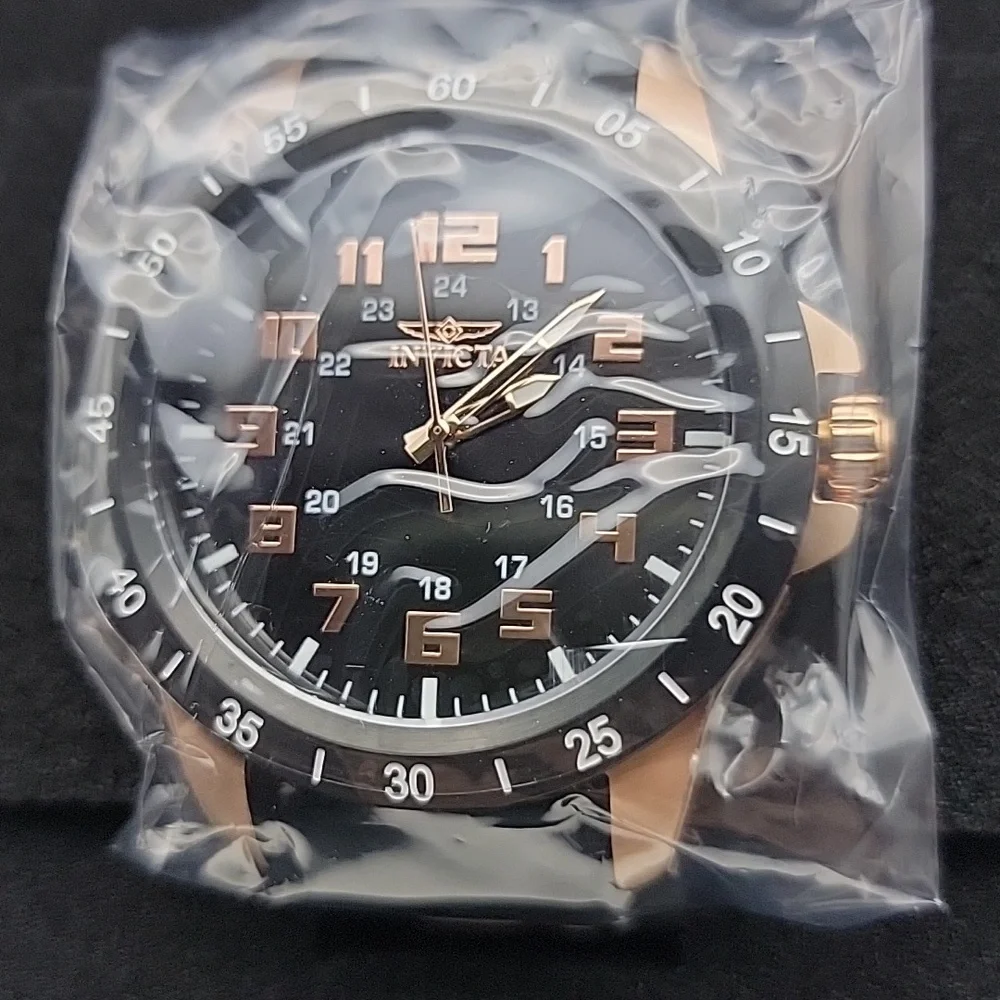 Brand New 4000 Invicta Pro Diver Stratus Black Mens 45mm Rose Gold Accent Watch