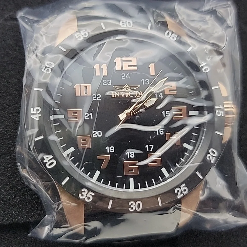 Brand New 4000 Invicta Pro Diver Stratus Black Mens 45mm Rose Gold Accent Watch