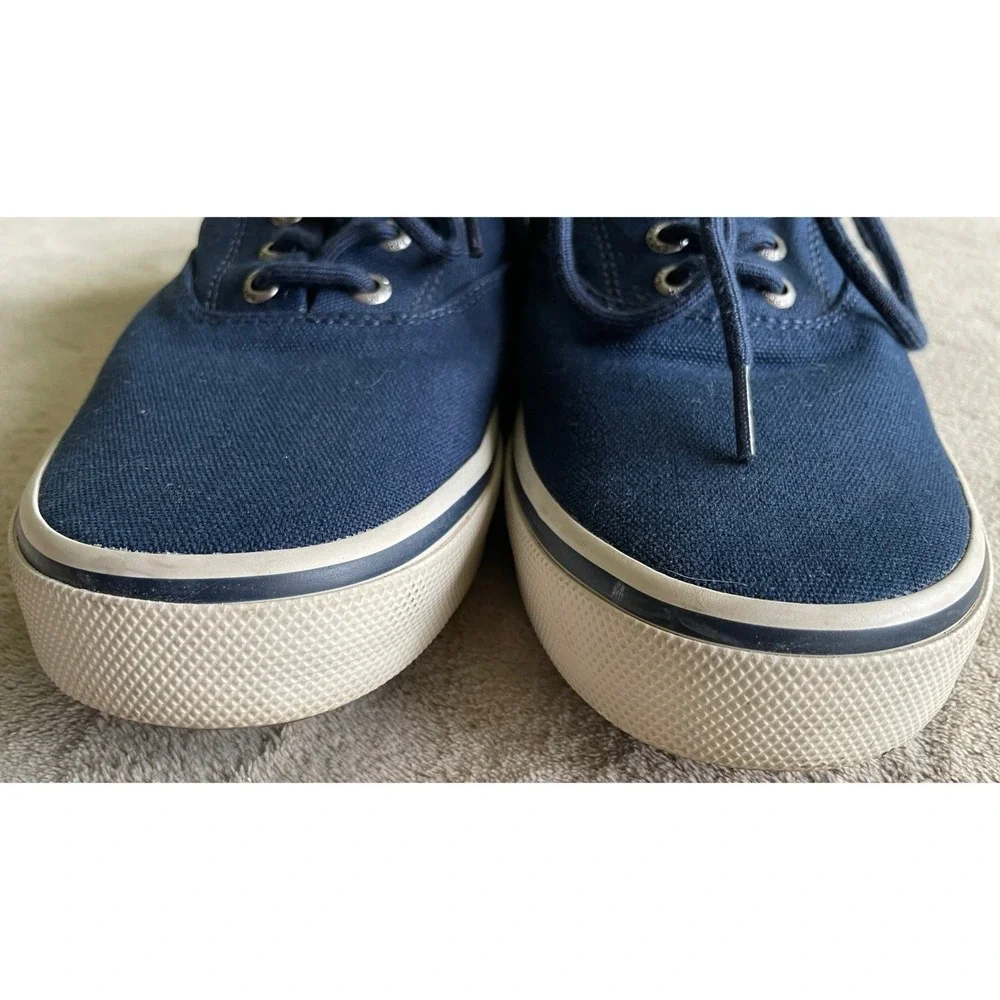 Sperry Top-Sider Men's Size 9.5 Blue Canvas Sneakers Lace Up Boat Shoes STS21562