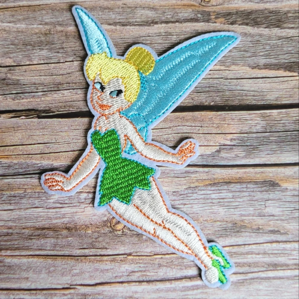 Embroidered Fairy Patch - Green Dress, Blue Wings