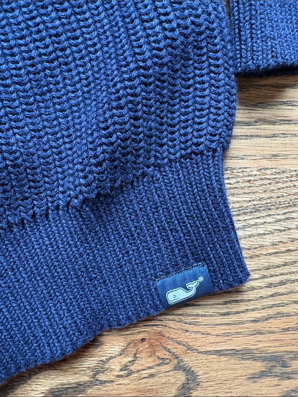 NWT Vineyard Vines Navy Cotton Rollneck Sweater with American Flag Knit