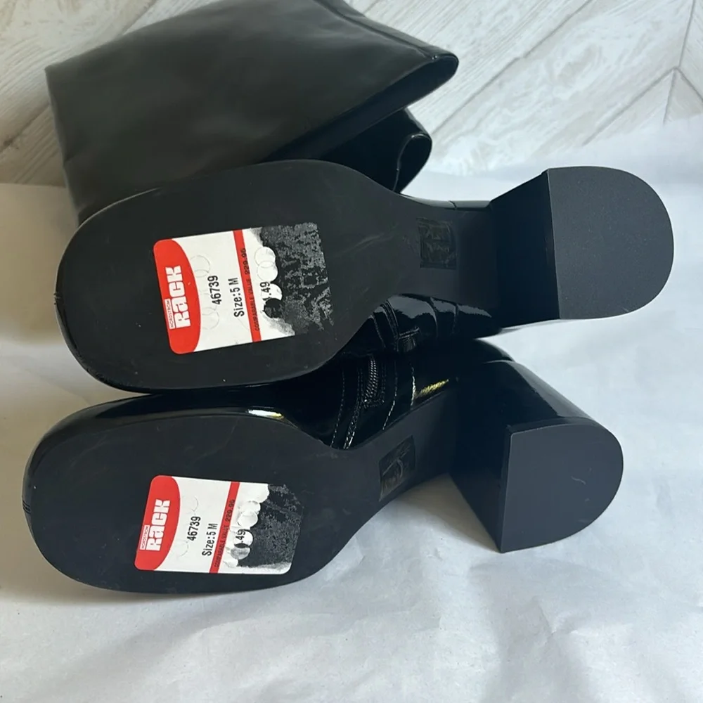 NEW Jeffrey Campbell Maize black patent OTK boots 5
