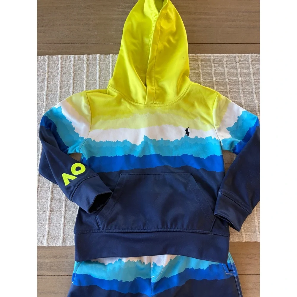 Polo Ralph Lauren boy's two piece shorts hoodie set Australian Open Sz 4t