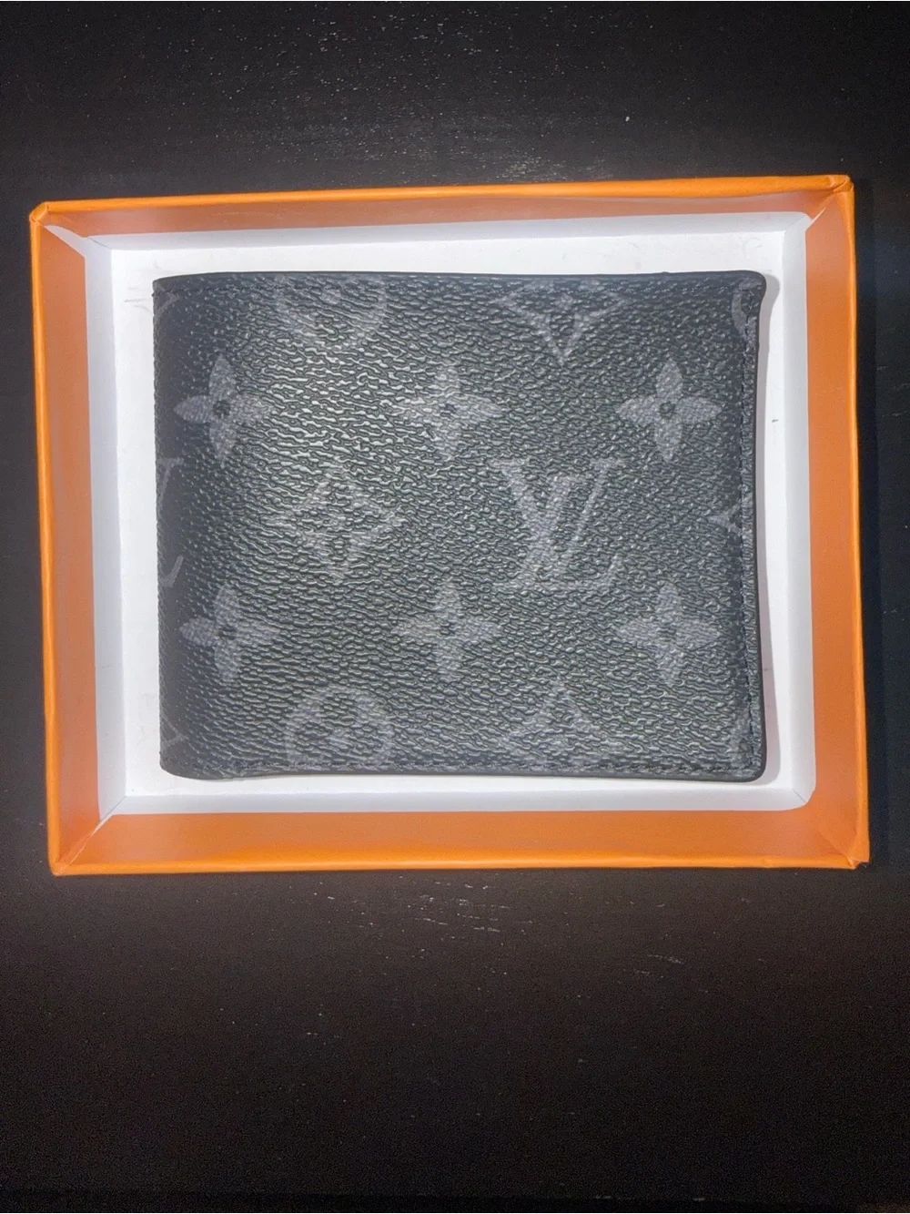 Louis Vuitton Monogram Eclipse Canvas Bi-Fold Wallet in Black and Gray