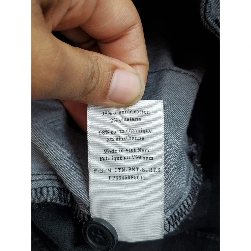 Everlane Women Pants 2 Black Twill Organic Cotton Taper Ankle 25