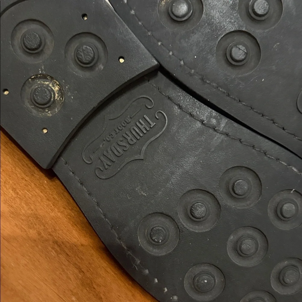 Thursday Captain Black Leather Boots Size 8