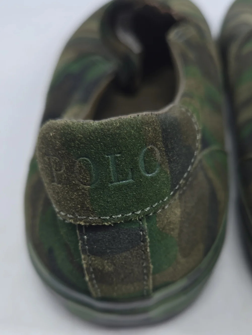 Polo by Ralph Lauren Green Camo Slip-On Suede Sneakets 10D